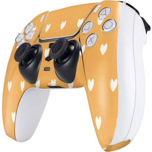 Yellow and White Hearts PS5 Controller Skin